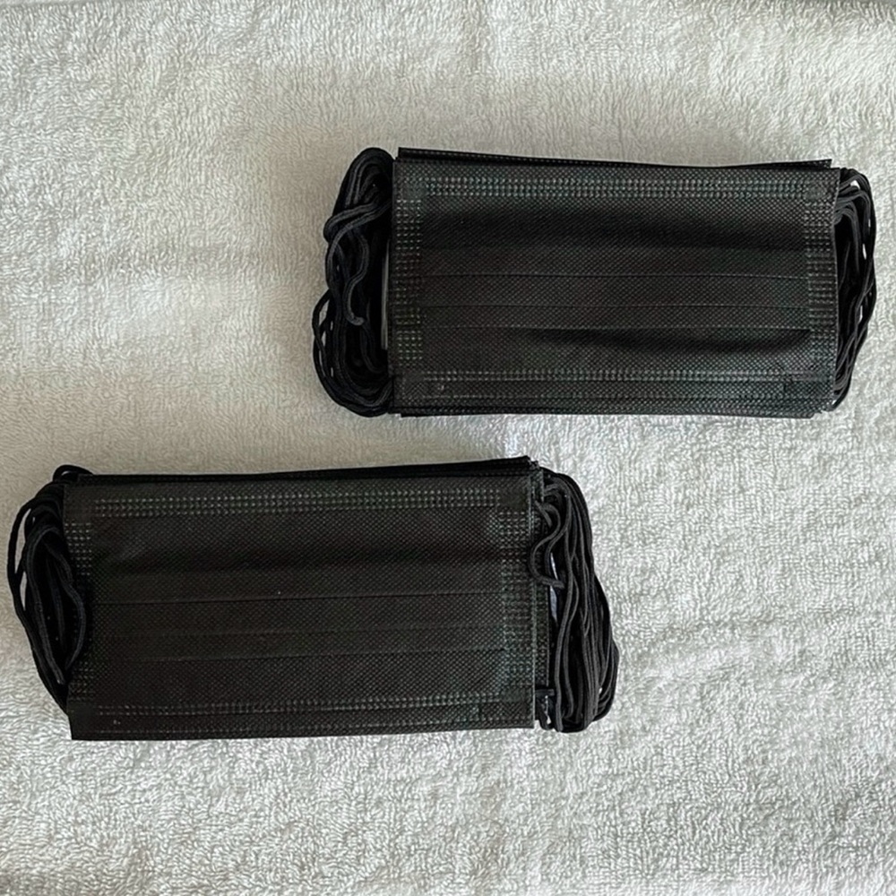 75 Disposable Black Face Masks